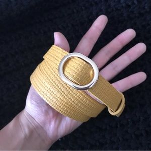 Light mustard yellow adjustable slide belt